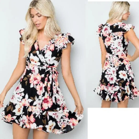 Miami Mini Wrap Dress - Sz. L - Picture 1 of 5